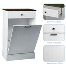 Tilt Out Trash Cabinet With Drawer, 10 Gallon Hamper - White