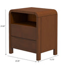 Lionel - Mid-Century Modern Nightstand 2 Drawer - Brown
