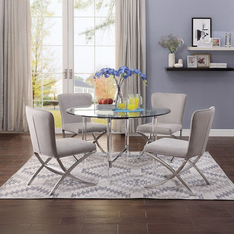 Daire - Side Chair (Set of 2) - Velvet & Chrome - Atlantic Fine Furniture Inc