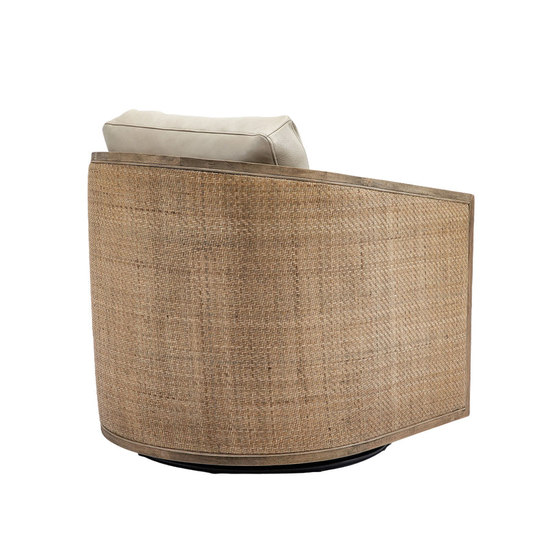 Barrel, Comfy Round Accent Sofa Chair With 360 Degree Swivel, Leisure Arm