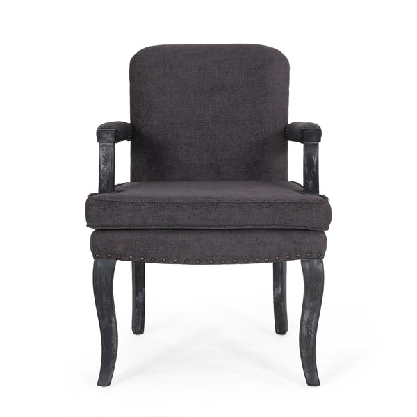 French Country Style Dining Chair With Nailhead Trim