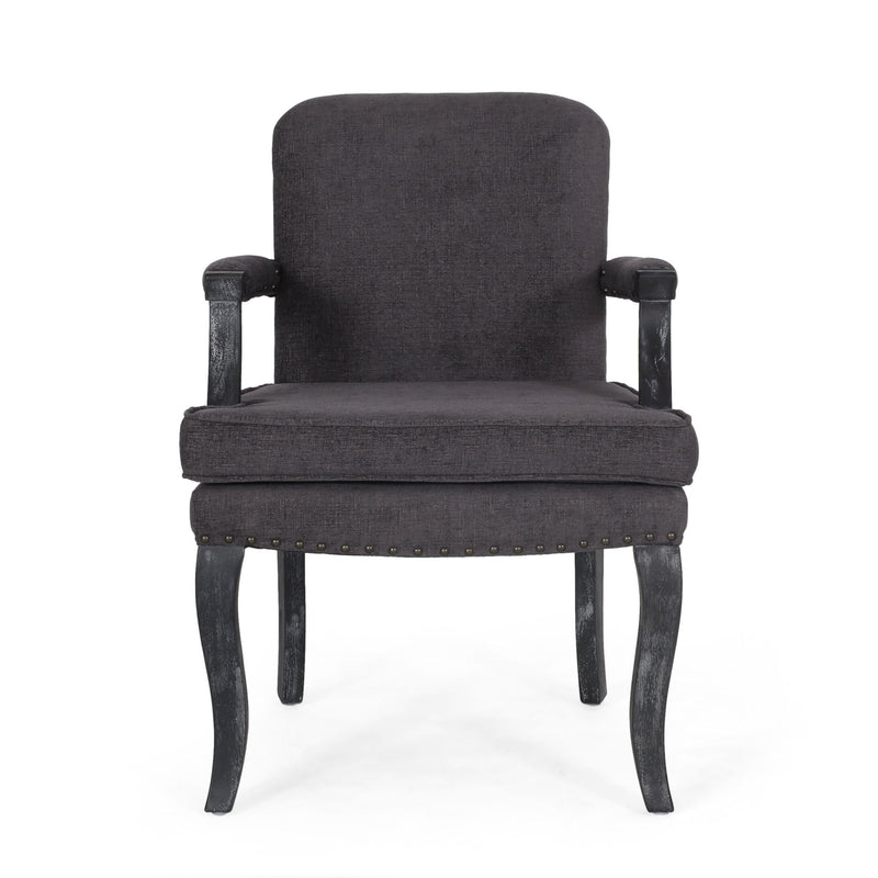 French Country Style Dining Chair With Nailhead Trim