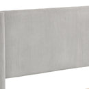 CORDUROY VELVET QUEEN FOOTBOARD DRAWER STORAGE UPHOLSTERED WINGBACK BED NO BOX SPRING REQUIRE GRAY