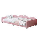 Upholstered Daybed, Sherpa Fabric Sofabed With Cloud-Shaped Backrest