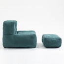 Modern Indoor Fluffy Bean Bag Chair With Memory Foam And Ottoman, Super Soft