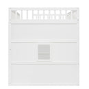 Full Size House Loft Bed With Ladder-White