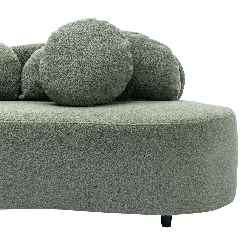 Modern Living Room Sofa Lamb Velvet Upholstered Couch Furniture For Home Or Office