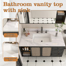 Bianco Carrara Venato Elegant Marble Vanity Top, Bathroom Vanity With Undermount Sink, Sintered Stone
