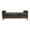 Elegant Upholstered Bench Daybed Ottoman With Bolster Pillows