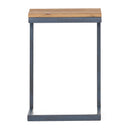 C Shaped End Table With Iron Base And Fir Wood To