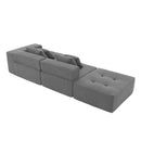 Free Combination L Shaped Modular Sectional, Minimalist Floor Couch Set, Convertible Foam Filled Cloud Compressed Couch For Living Room