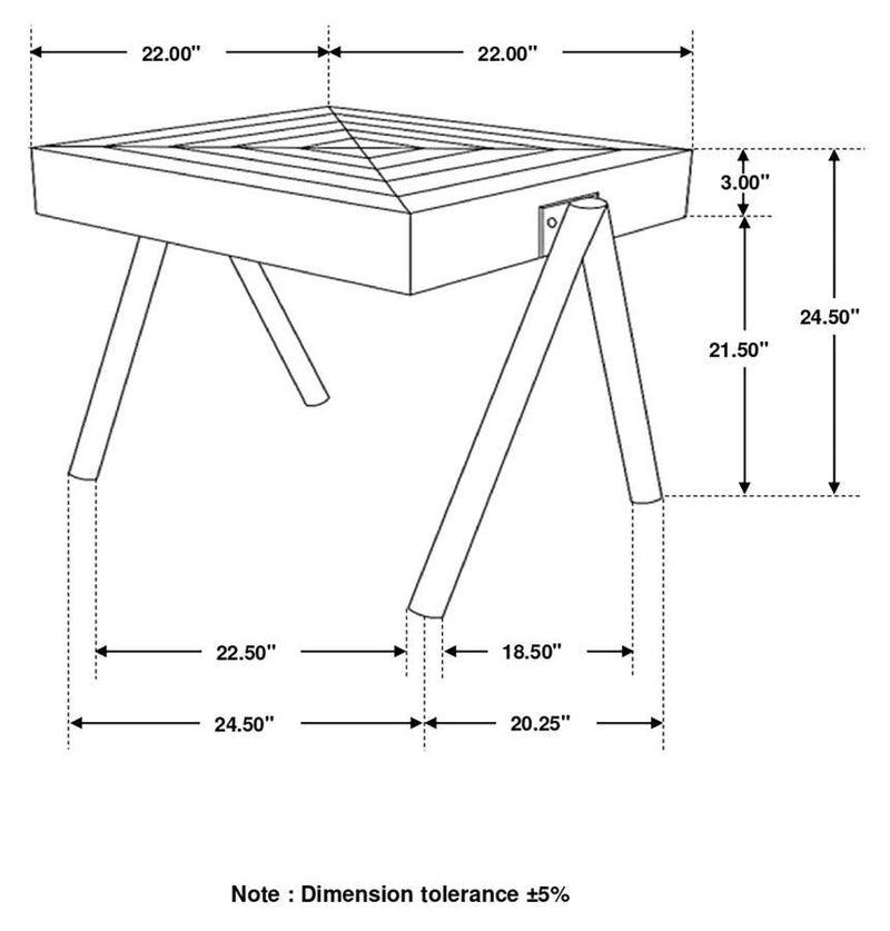 Avery - Square Solid Mango Wood Side End Table - Natural