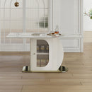 Dining Table For 4 - 6 People, Storage Shelf - White