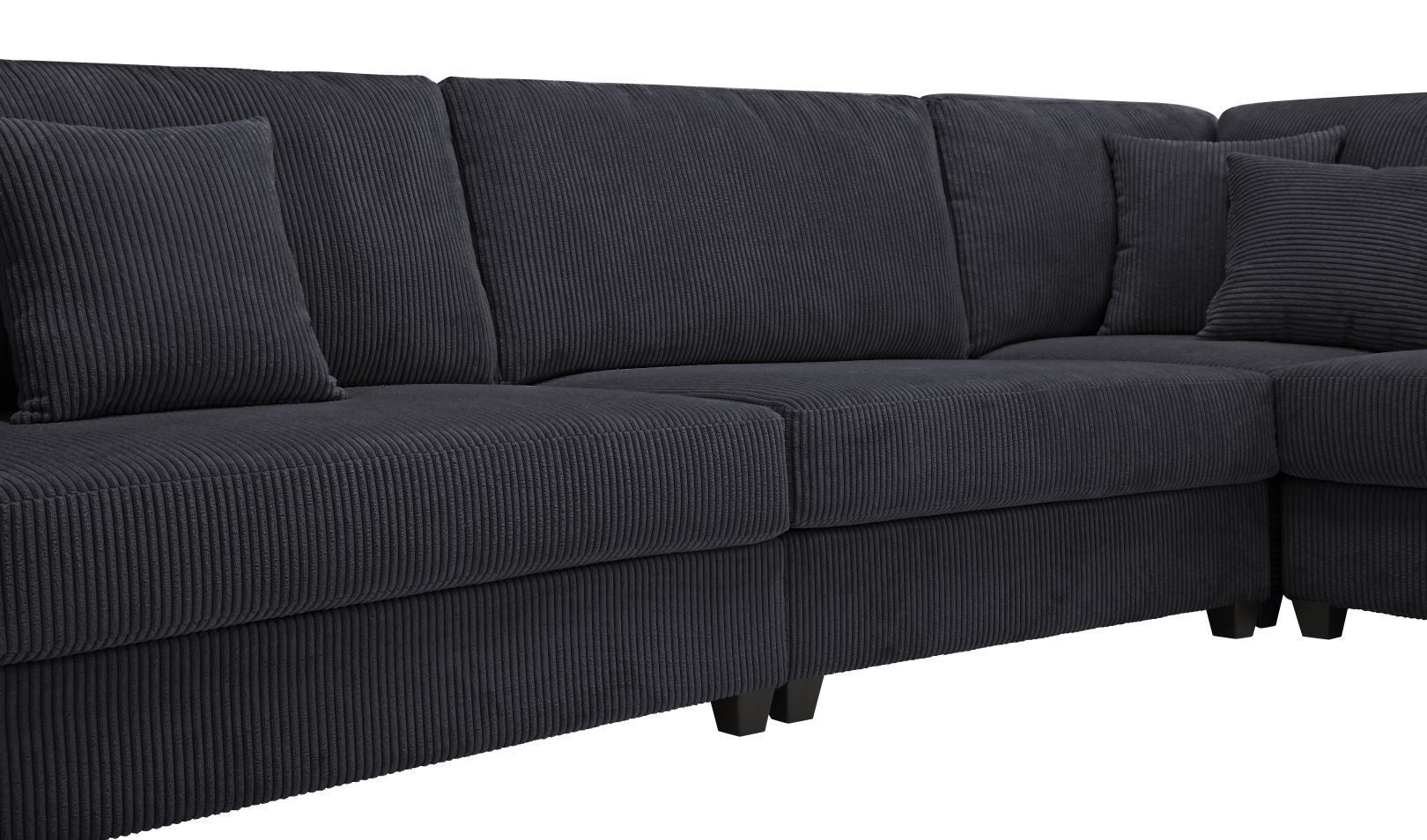 Oversized  Length117.2''*Width 117.2'' Modular Sectional Sofa Couches Set ,Corduroy Upholstered Deep Seat Comfy Sofa For Living Room,Dark Gray