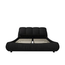 Luxury Upholstered Platform Bed With Oversized Padded Backrest And Solid Wood Frame