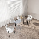 Modern Minimalist Rectangular Glass Dining Table With Tempered Glass Top Metal Legs, For 4 - 6 - Transparent