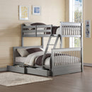 Haley II - Twin Over Full Bunk Bed - Gray - Atlantic Fine Furniture Inc
