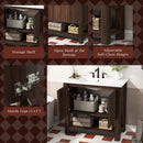 Modern Bathroom Vanity With Rectangle Ceramic Sink, Soft Closing Doors