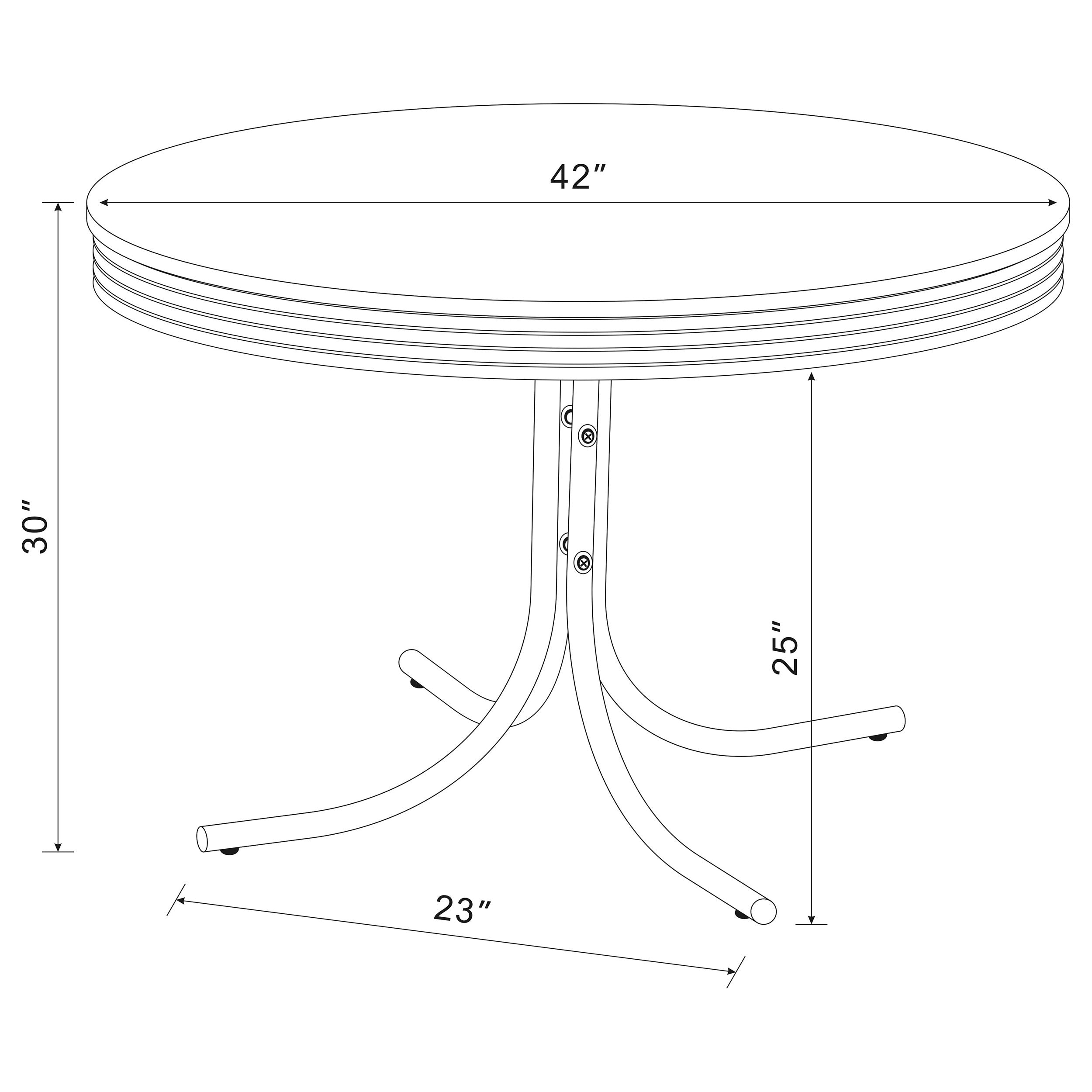 Retro 5-piece Round Dining Table Set White and Black — view 9