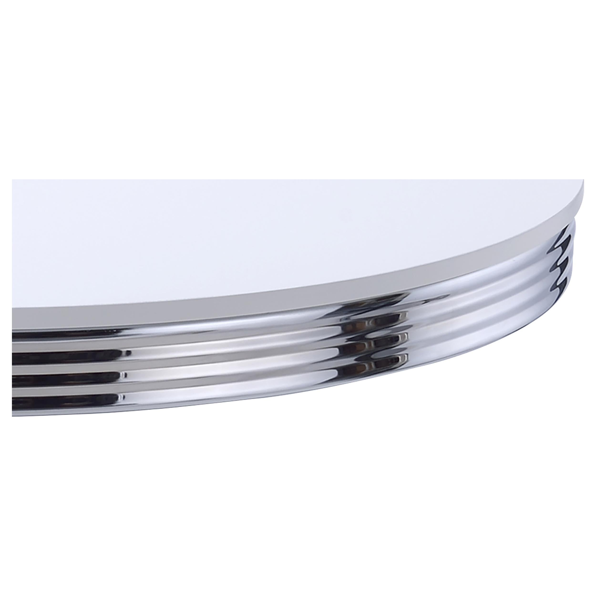 Retro Round 42-inch Wood Top Dining Table White and Chrome — view 3
