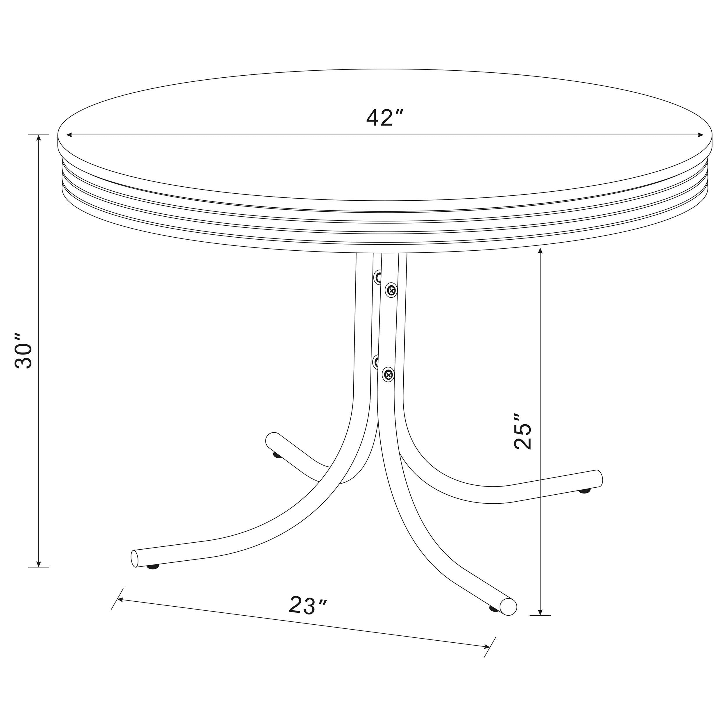 Retro Round 42-inch Wood Top Dining Table White and Chrome — view 5