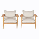 Terassi - Outdoor Lounge Chair (Set of 2) With Cushions - Beige / Light Teak