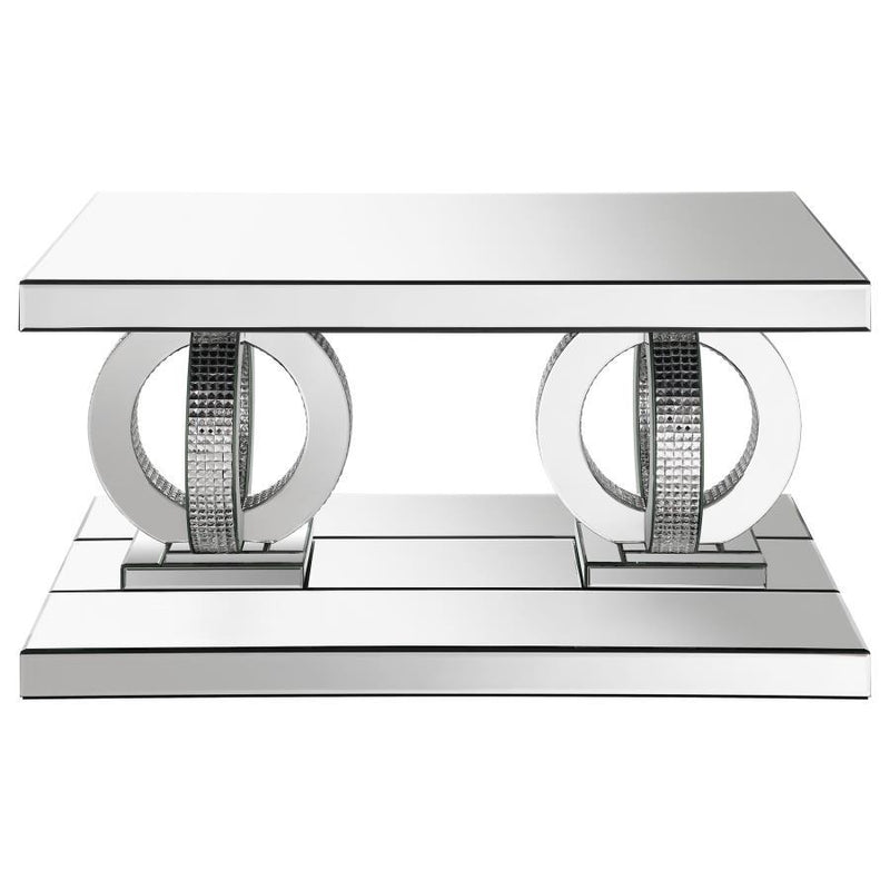 Breena - Rectangular Mirrored Acrylic Coffee Table - Silver