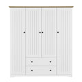 4 Door Wardrobe Armoire With 2 Drawers