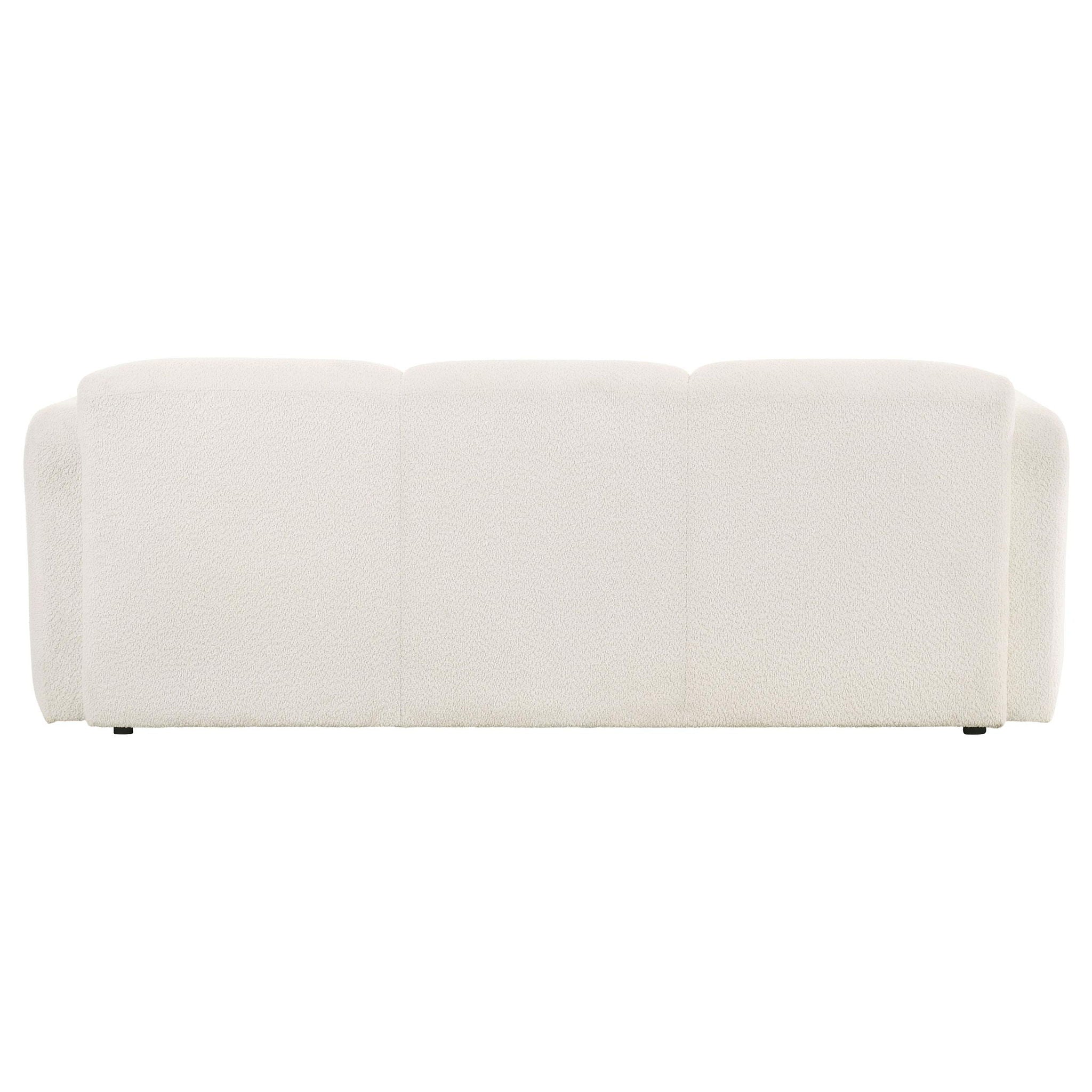 Dorset Fabric Upholstered Round Track Arm Sofa White