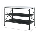 Brahm - Kitchen Island - White Marble Top & Gray