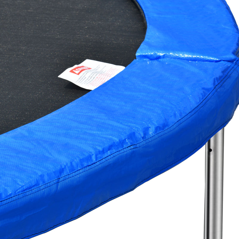 14Ft Trampoline For Adults & Kids With Basketball Hoop, Outdoor Trampolines With Ladder And Safety Enclosure Net For Kids And Adults, Double-Side Color Cover - Blue