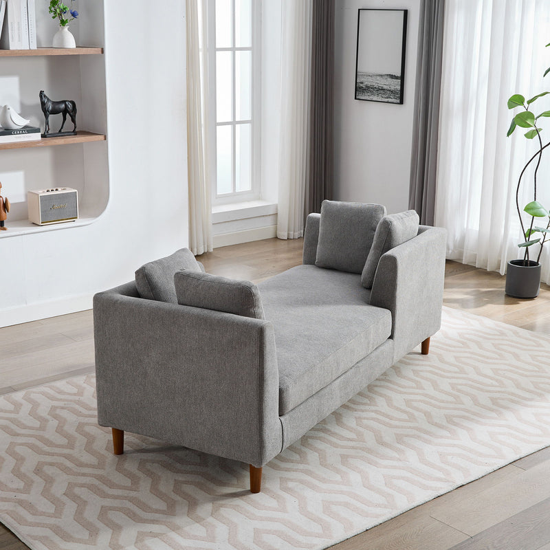 Wide Modern Double Sided Upholstered Chaise Lounge