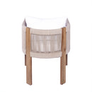 Matera - Patio Dining Chair (Set of 2) With Wraparound Back And Removable Cushion Cover - Teak / Beige