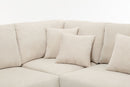Oversized Modular Sectional Sofa Set,Corduroy Upholstered Deep Seat Comfy Sofa   Beige