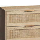 Rattan Storage Cabinet With 6 Drawers For Bedroom And Living Room - Natural