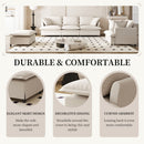 Living Room Set Modular Sectional Couch, Upholstered Sofa & Armchair & Movable Ottoman