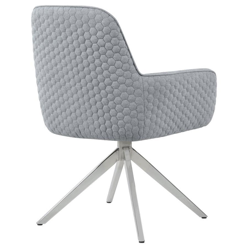 Abby - Flare Arm Side Chair - Light Gray And Chrome