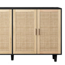Elegant And Functional Rattan Decorative Storage Cabinet With 4 Doors
