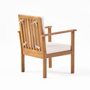 3 Piece Patio Set With Slatted Design, 2 Club Chairs And Coffee Table - Brown