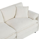 Modern Upholstered Chenille Loveseat And Armchair Set With Pillows