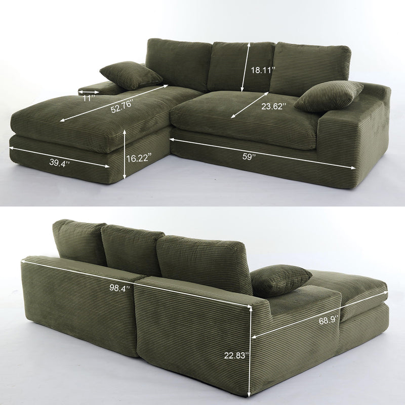 Modern Minimalist Modular Sectional Sofa Set, Upholstered Sleeper Couch