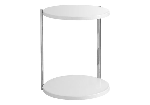 Accent Table Round For Living Room - White