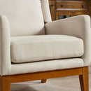 Wide Modern Accent Chair With Wood Legs For Living Room