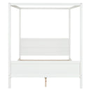 Queen Size Canopy Platform Bed with Headboard and Footboard,Slat Support Leg - White(OLD SKU:LT001912AAK)