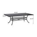 Rectangular 6 Person 85.83" Long Aluminum Dining Set With Cushions