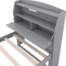 LED Platform Bed With Trundle With Storage Headboard With Drawers