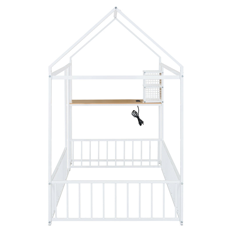 House Frame With Desk, Shelves, Power Outlets And USB Ports