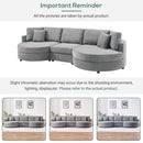 Modern 3 Seater Upholstered Sofa With Curved Design