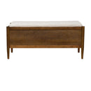 Accent Bench With Storage, Upholstered Cushion - Walnut Brown