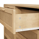 Modern Arc Shaped Corner Rattan Cabinet With 6 Drawers